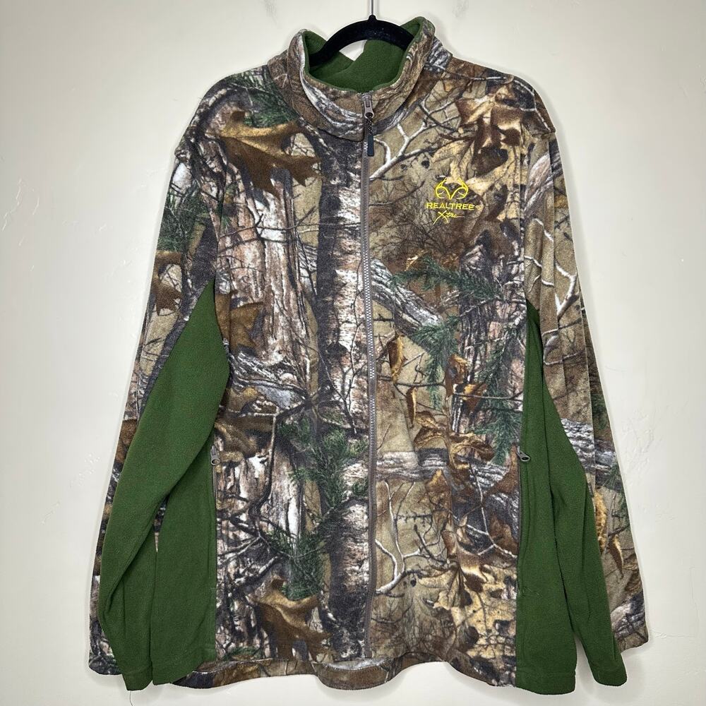 Realtree XTRA Camo Full Zip Fleece Jacket Hunting Outdoors Scent Factor Size 2XL